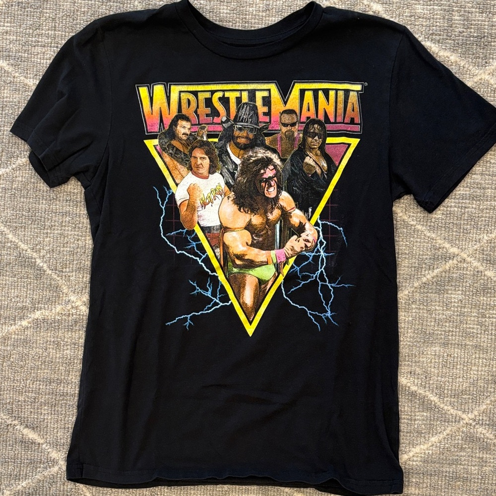 Black WrestleMania Graphic Tee